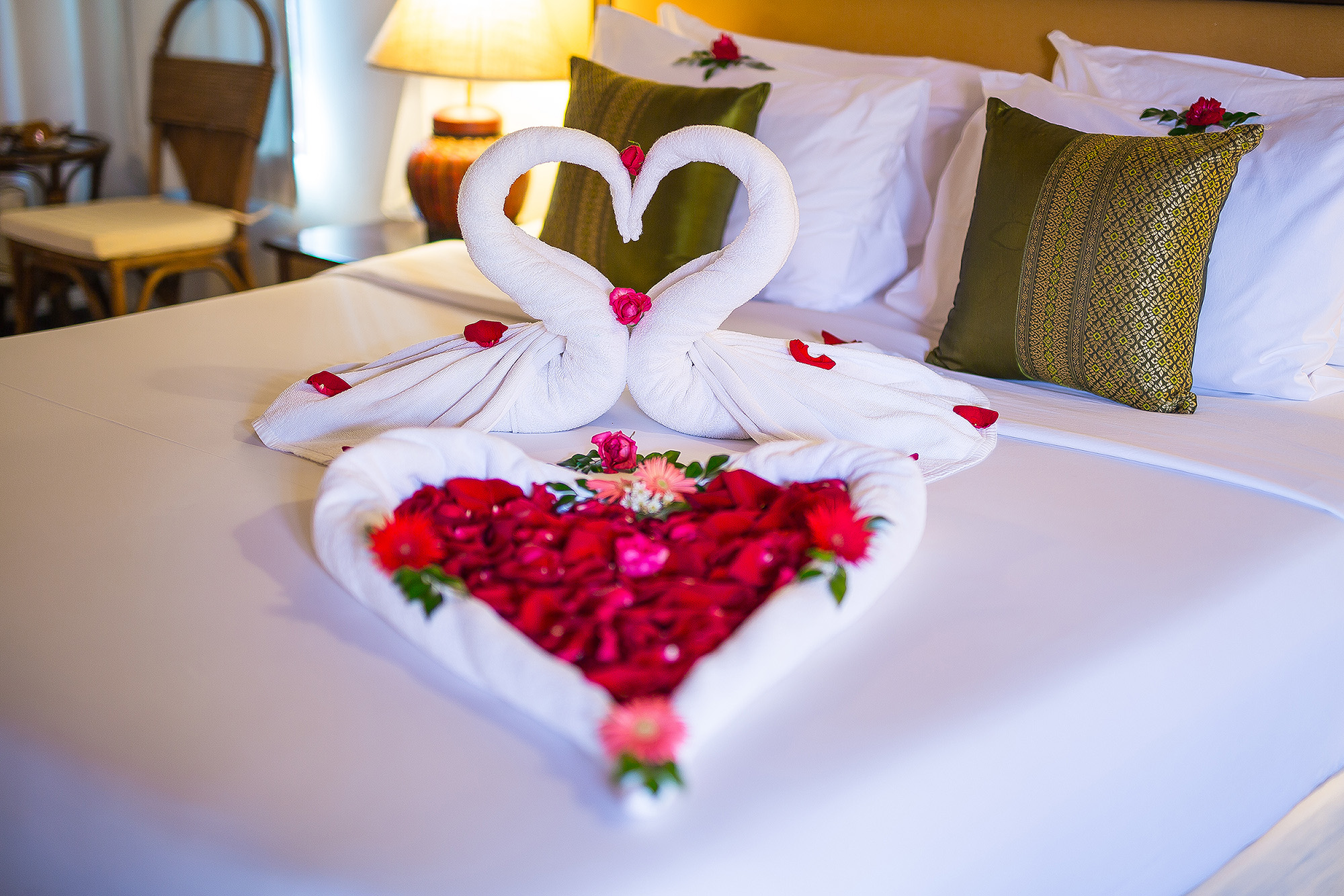 Honeymoon setup in room